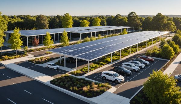 Ombrières de parking et parcs d'entreprises écologiques